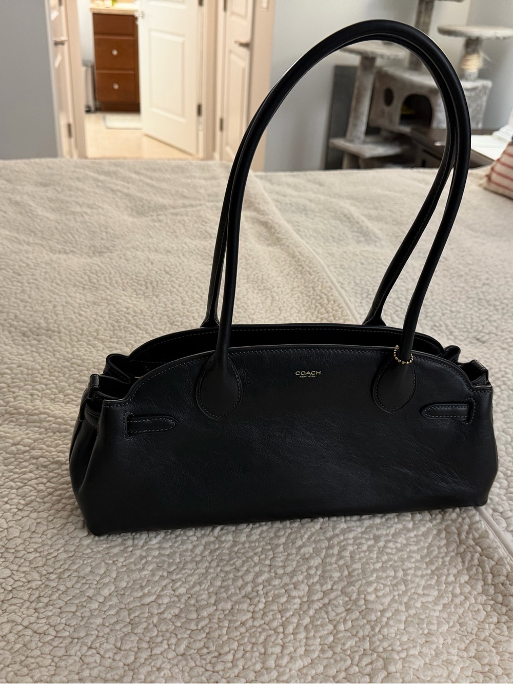 Coach Black Leather Shoulder Satchel - Picture 5 of 5